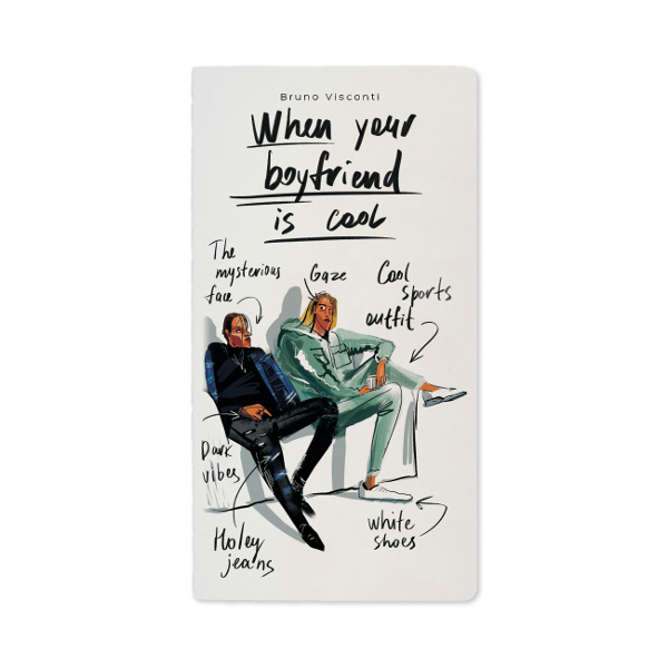 Блокнот А6 30л "When Your Boyfriend is Cool" клетка, сшивка, мягк.обл., картон, рис 7-40-001/21 BV