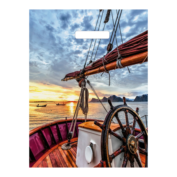 Пакет полиэтиленовый 31*40см "Морской закат" 60мкм, вырубная ручка ВУР66451 Миленд