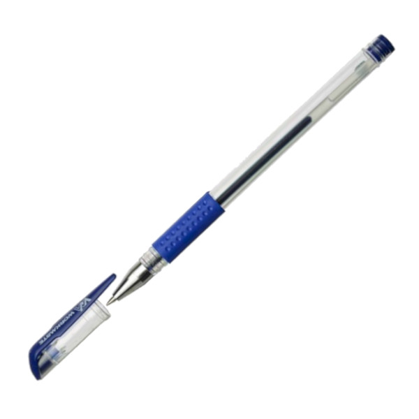 Ручка гелевая 0,7мм, синий, грип, прозрач. корп. 14-5582 Workmate