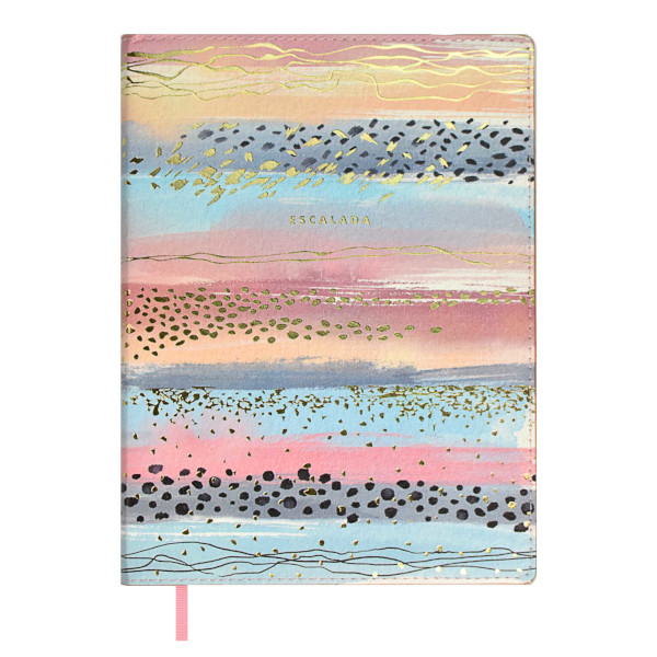 Записная книга А5+ 120л "Узор" клетка, сшивка, интегр.съем.обл., иск.кожа 67302 Escalada