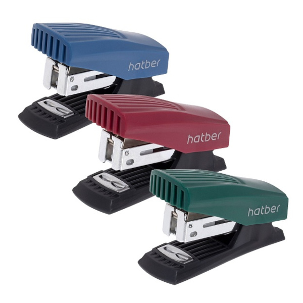 Степлер-мини №24/6, 26/6, 12л, пластик, ассорти "Energy" DS_085964 Hatber