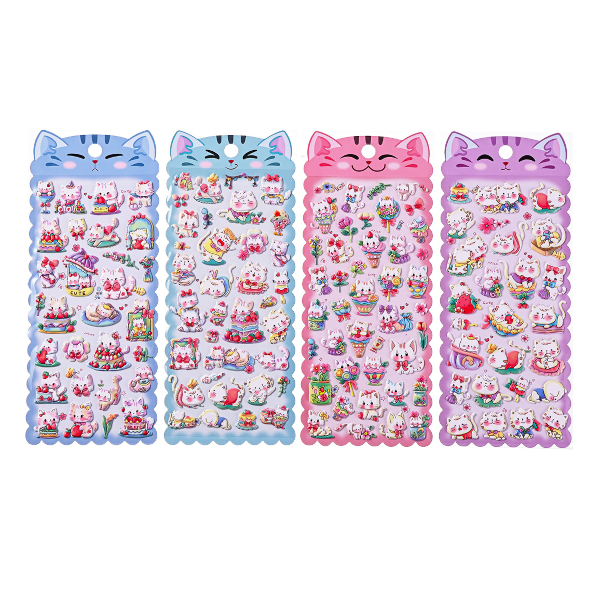 Наклейки декоративные "Котики" 9,5*23см, ассорти  M-20741 MAZARI ТМ