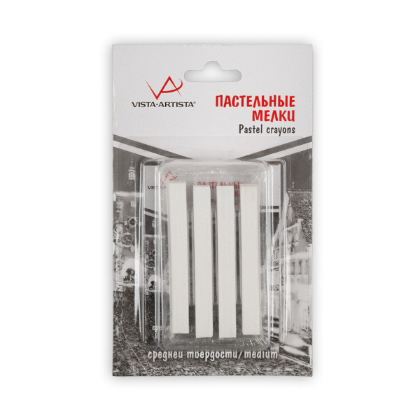 Мел белый Пастельные мелки "Vista-Artista" VAAC 4шт, квадратный 49922546072