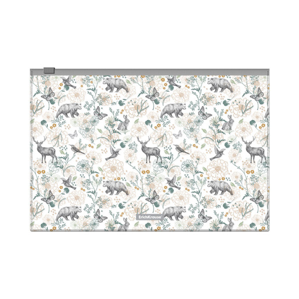 Папка на молнии "ZIP" B5, пластик, 160мкм, рисунок "Natural Life" 54061 Erich Krause