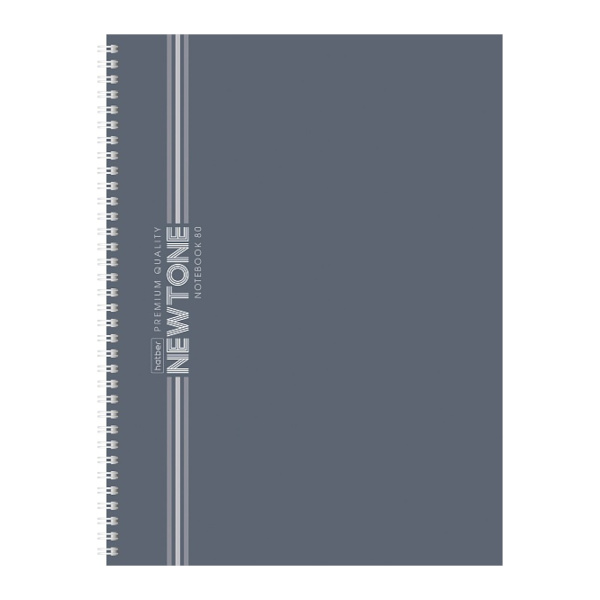Тетрадь 80л А4 линейка/гребень "NEWtone Pastel Серый агат" картон, серый 80Т4лA2гр_05060 Hatber