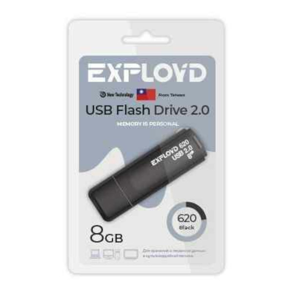 Память Flash Drive 8GB USB 2.0 Exployd 620 черный EX-8GB-620-Black