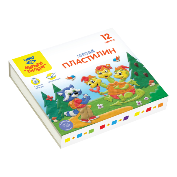 Пластилин Мульти-Пульти "Енот в сказке" 12цв, 120г, мягкий, со стеком МП_41710