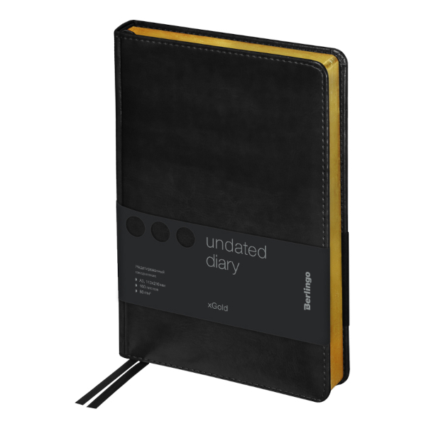 Ежедневник А5 не дат Berlingo "xGold" тв.обл., иск.кожа, черный UD0_81505