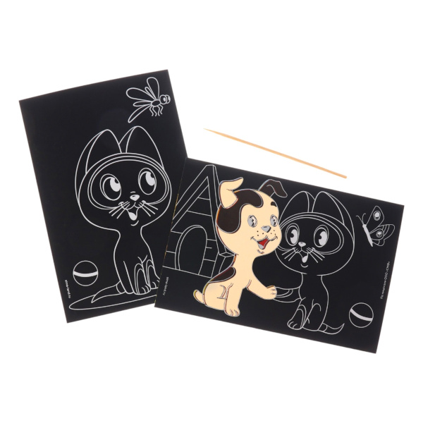 Набор для творчества Союзмультфильм "Котенок Гав" гравюра А6, цветная, 2шт 10340816