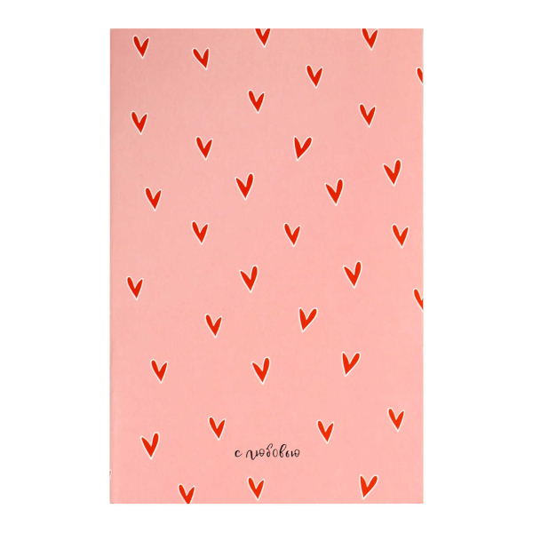 Блокнот А5- 32л "Сердечки на розовом" клетка, скоба, мягк.обл., картон, рисунок 72159 Феникс+