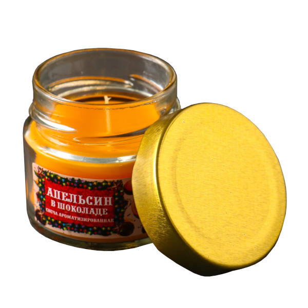 Свеча "Апельсин в шоколаде" 100мл, стекл. банка 10926629 Русская свечная мануфактура