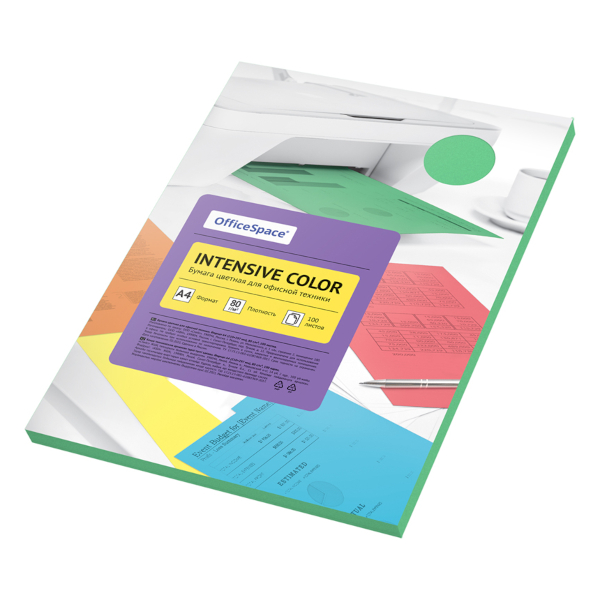 Бумага А4 80г/100л зеленый интенсив "Intensive Color" IC_38228 OfficeSpace