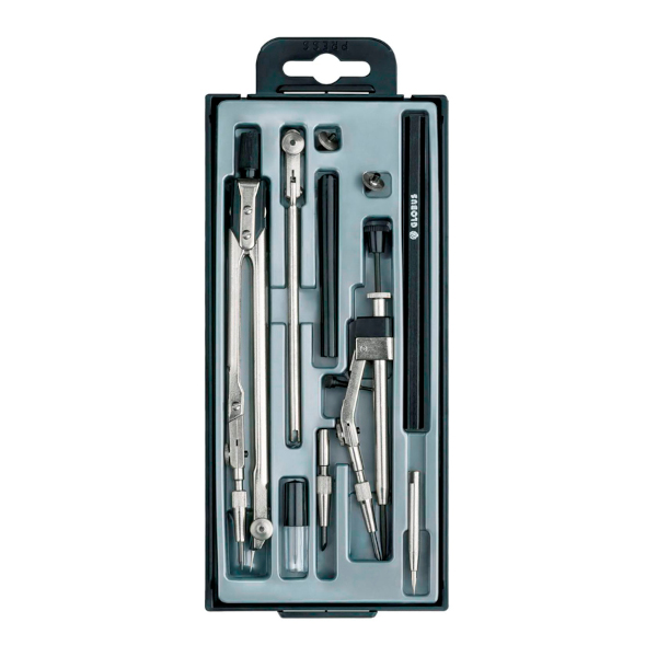 Готовальня Globus "Technica" 10 предм., метал. циркуль 125мм, пласт. футляр, черный НЧ10-70-60