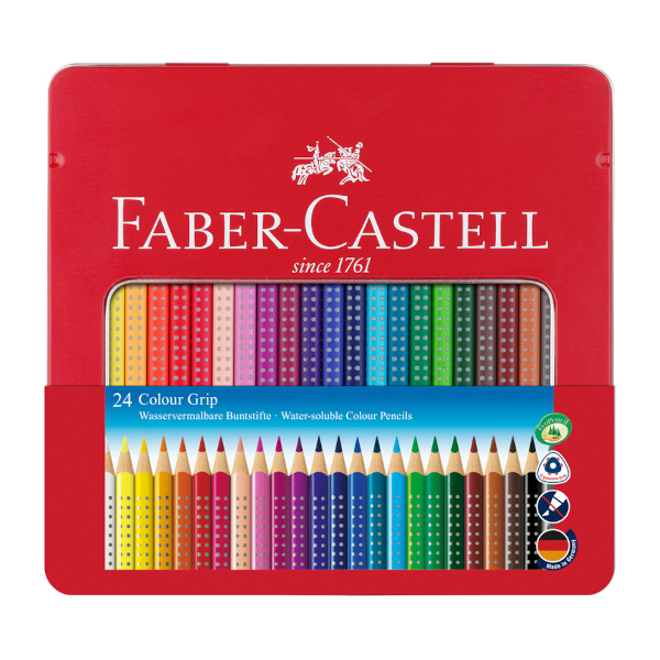 Карандаши Faber-Castell "Grip 2001" 24цв, в метал. коробке 112423