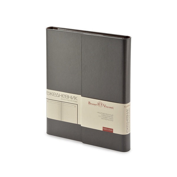 Ежедневник А5 не дат Bruno Visconti  "WALTZ" темно-серый, линейка, иск. кожа 3-543/08