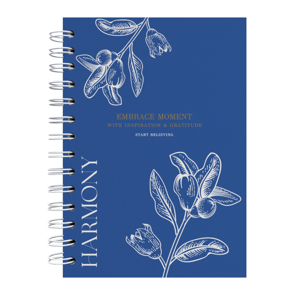 Тетрадь 120л А5- клетка/гребень "Harmony. Цветы на синем" тв. обл., рисунок N5418 Be Smart