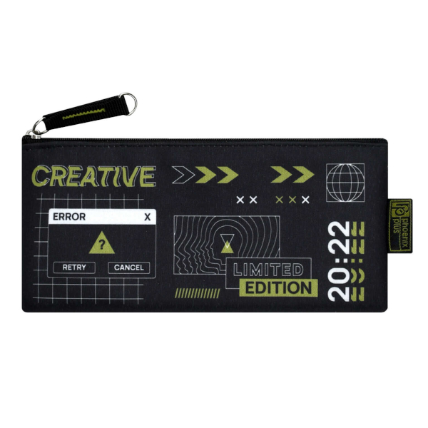 Пенал-косметичка 1 отд., 19,5*9см "Техно" без напол., микрофибра на ПВХ-осн. 72002 Феникс+