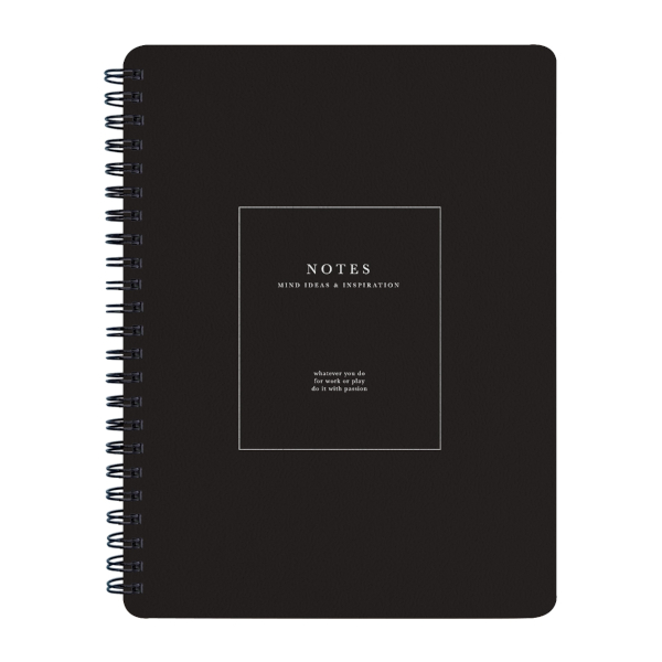 Тетрадь 80л А5 клетка/гребень "Notes" картон, черный N3676 Be Smart