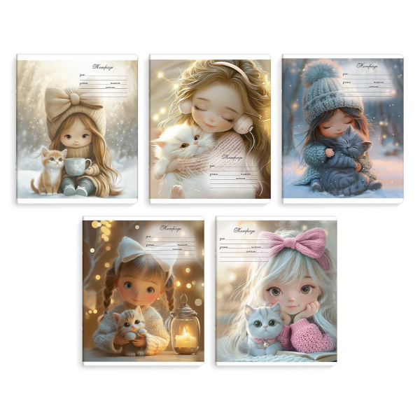 Тетрадь 12л А5+ линейка "Basic" картон, ассорти N5625 Be Smart