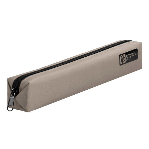 Пенал-тубус квадро 1 отд., 20*3,5*3,5см "Бежевый с черным" без напол., полиэстер 72004 Феникс+