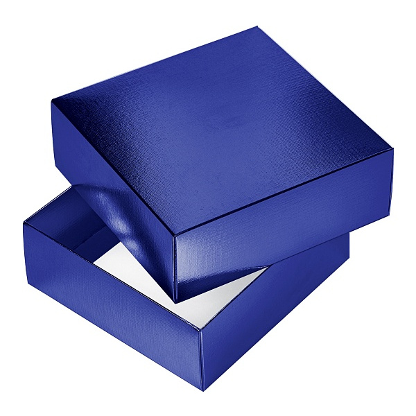 Коробка подарочная складная "Metallic" синяя 18*18*6,5см Ккс_03409 Hatber