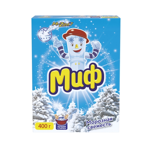 Стиральный порошок 400г Миф "Морозная свежесть" ручная стирка