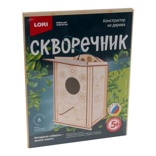 Набор для творчества Lori Скворечник "Синичник" конструктор из дерева Фн-022