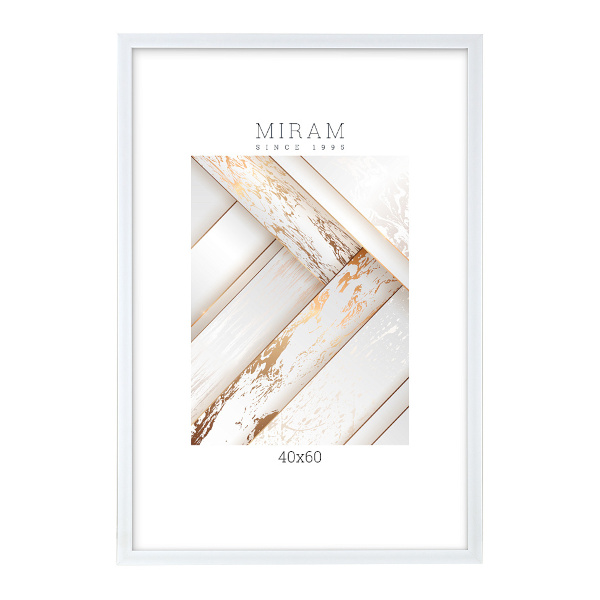 Фоторамка 40*60 пластик, багет 18мм, белый, вставка пластик 641861-17 МИРАМ