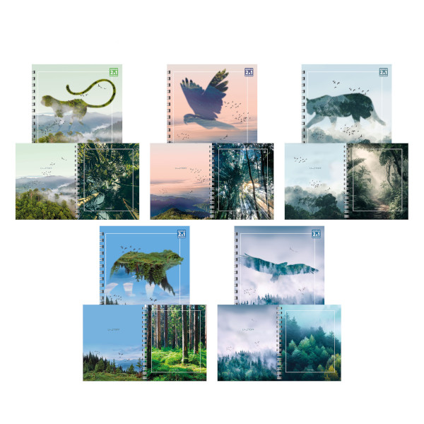 Тетрадь 96л А5 клетка/гребень "Primavera" картон, ассорти 7-96-1352 Альт