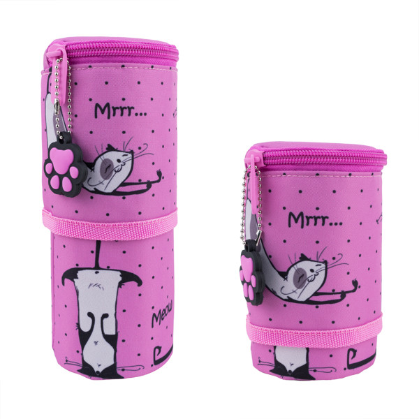 Пенал-тубус 1отд., 22,5*8*8см "Cat" без напол., полиэстер K22-684-3 Kite