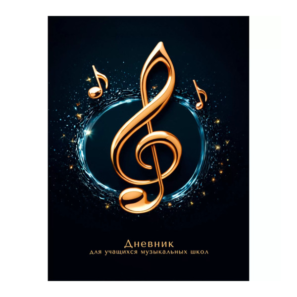 Дневник для музыкальной школы тв.обл. "Черный" 7БЦ ДМ5т48_лг_тф 08408 BG