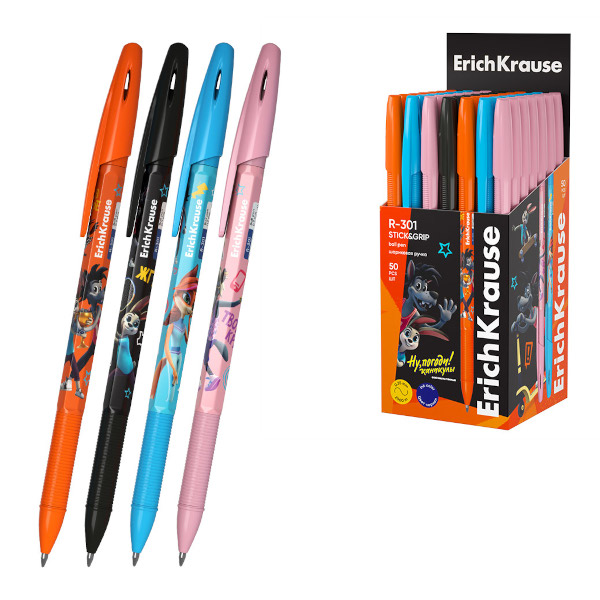 Ручка шар. 0,7мм, синий, ассорти корп. "Ну, Погоди! Каникулы R-301" 62638/63070 Erich Krause