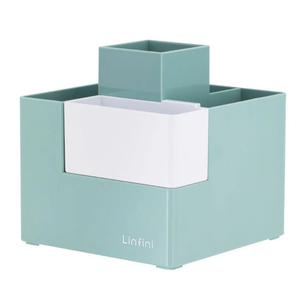 Подставка для пиш. прин. "Linfini" 6 отд., 12,3*12*12см, пластик, зеленый EZ072GREEN Deli