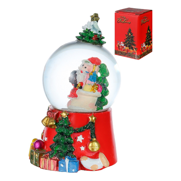 Шар стеклянный "Веселый Дед Мороз" d-4,5см, AG3 подсвет. СВФ-9115 Миленд