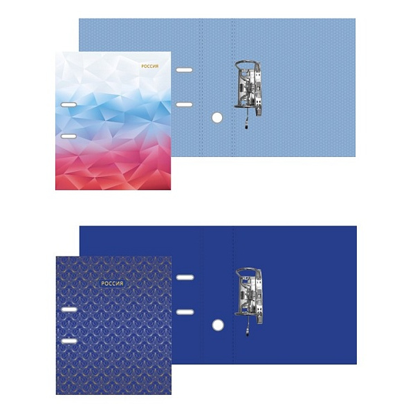 Папка-регистратор А4, 70мм, картон/лам. бум., ассорти "Россия" ПР4_087401 Hatber