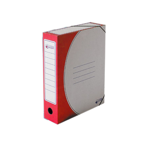 Папка архивная сборная А4, 7,5см, картон, резинка, красный 3231к Промтара