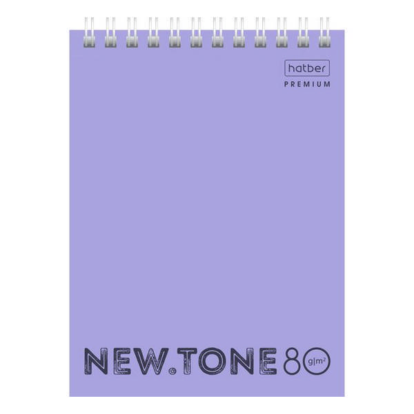 Блокнот А6 80л "NEWtone Pastel" клетка, гребень, пластик.обл., лаванда 80Б6A1гр_05019 Hatber