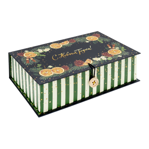 Коробка-книга 18*12*5см "Еловые ветви и шишки" КК-6999 Миленд