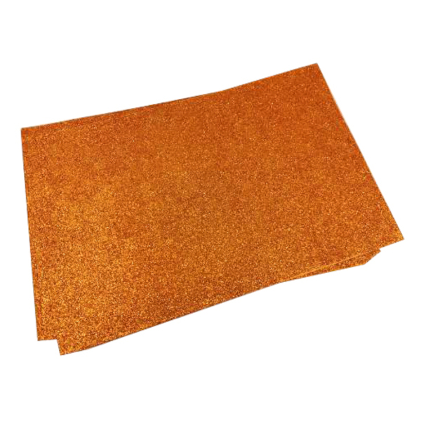 Пористая резина (фоамиран) 20*30см "Глиттер. Оранжевый" 2мм LP0226 Лимпопо 1лист