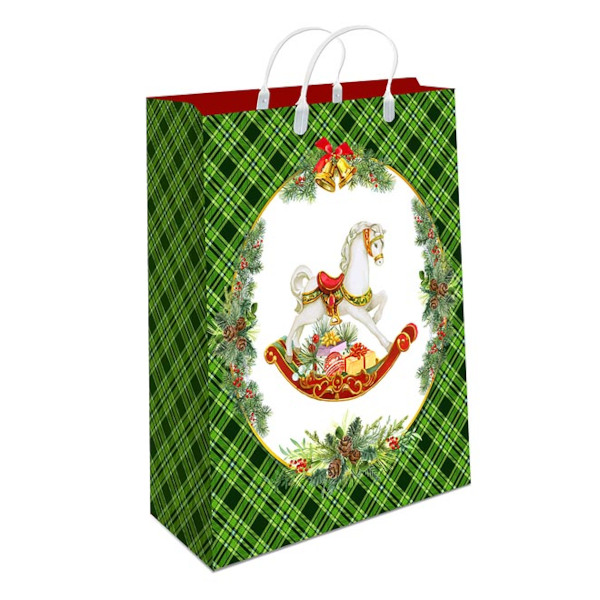 Пакет пластиковый 40*30*9см "Лошадка на зеленом" 0427.276 Арт Дизайн