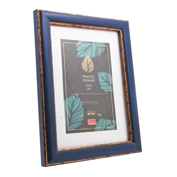 Фоторамка 15*21 пластик, багет 22мм, ультрамарина, вставка стекло "Адриатика" 101128-3РП1521 Полином