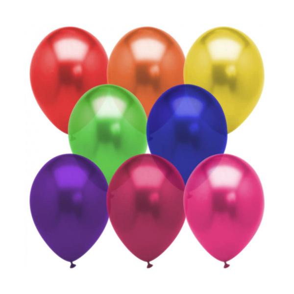 Шары латексные d=30см ассорти (уп.100шт) металик 612250