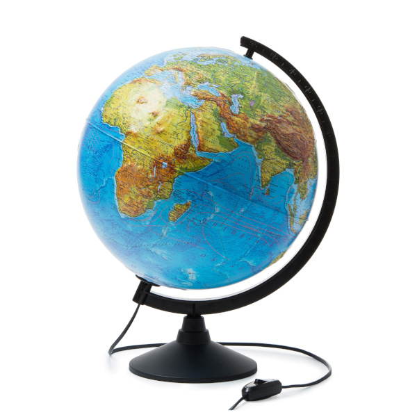 Глобус Globen Классик D=32 см с физико-политической картой Земли, рельеф.пов,с подсветкой К013200223