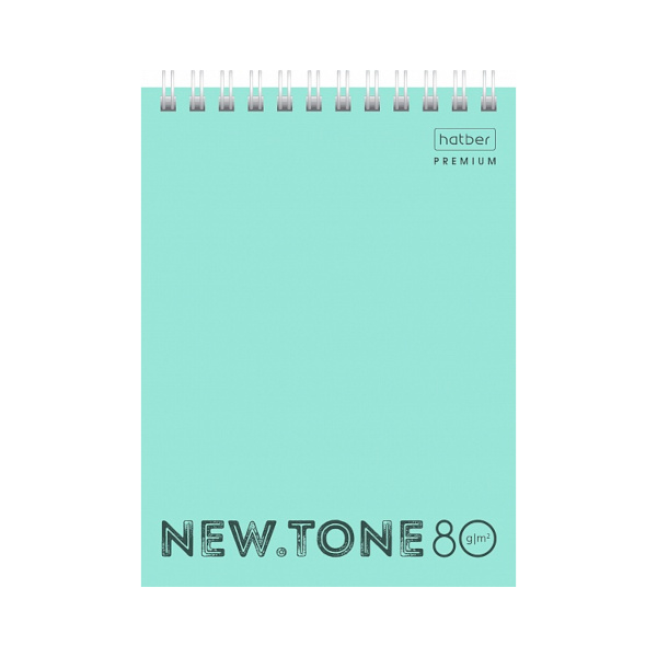 Блокнот А6 80л "NEWtone Pastel"  клетка, гребень, мягк.обл., картон, мятный 80Б6лA1гр_05039 Hatber