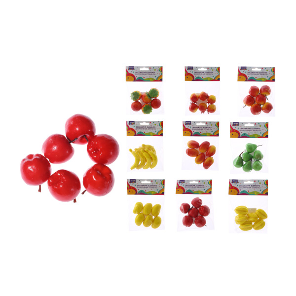 Декоративные элементы "Fruits" пластик, 6шт, ассорти M-10028 MAZARI ТМ