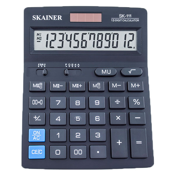 Калькулятор Skainer SK-111 (черный) настольный 12р