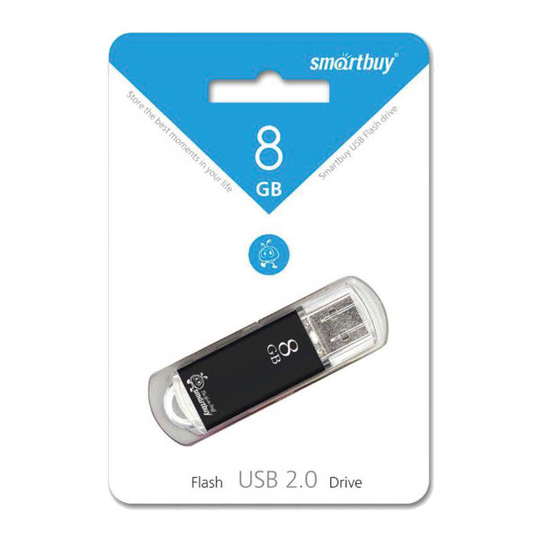 Память Flash Drive 8GB USB 2.0 Smartbuy V-Cut черный