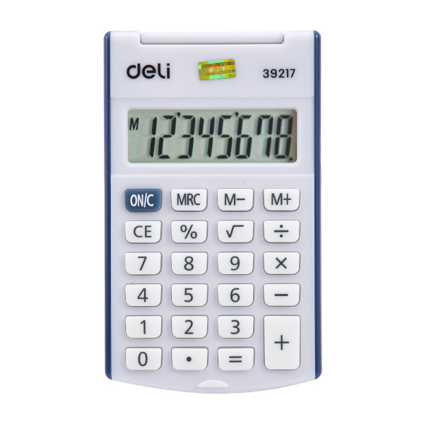 Калькулятор Deli E39217/BLUE (синий) карманный 8р, крышка