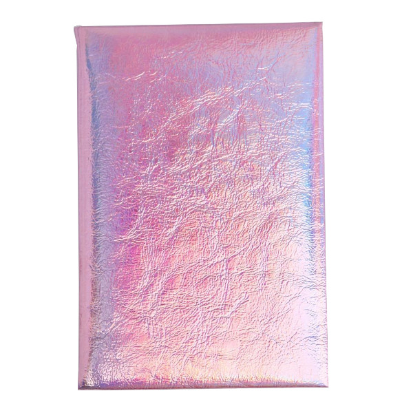 Блокнот А6 60л "Сияй. Голография" линейка, сшивка, тв.обл., иск.кожа, розовый 4861676