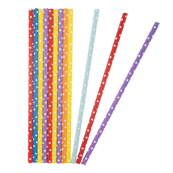 Трубочка для коктейля, ассорти "Точки" (1уп*12шт) 6233652 Волна веселья